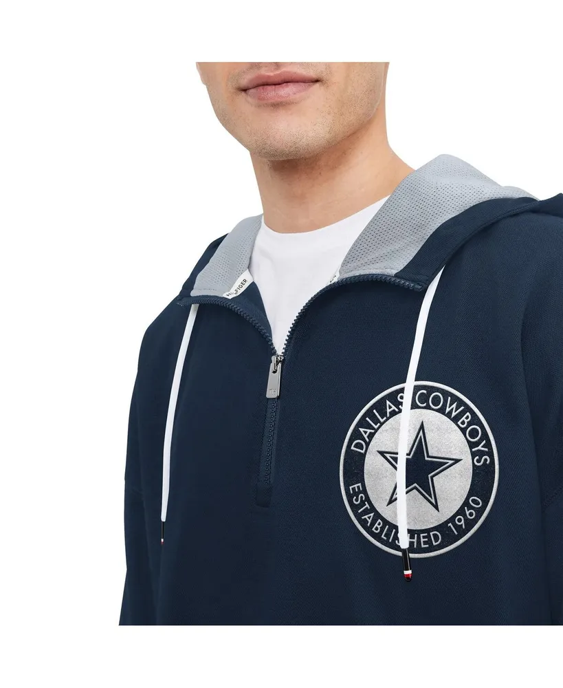 Men's Tommy Hilfiger Navy Dallas Cowboys Aaron Quarter-Zip Hoodie