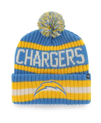 Men's '47 Brand Powder Blue Los Angeles Chargers Bering Cuffed Knit Hat with Pom