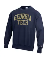 Men's Champion Navy Georgia Tech Yellow Jackets Arch Reverse Weave Pullover Sweatshirt