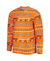 Men's Concepts Sport Orange Oklahoma State Cowboys Swivel Long Sleeve T-shirt and Pants Sleep Set