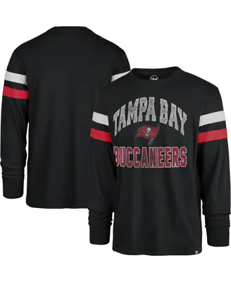 Men's '47 Brand Black Distressed Tampa Bay Buccaneers Irving Long Sleeve T-shirt