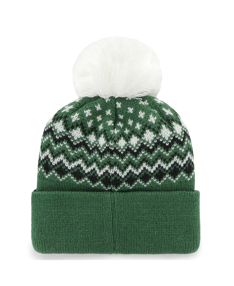 Women's '47 Brand Green New York Jets Elsa Cuffed Knit Hat with Pom