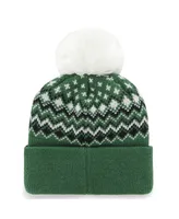 Women's '47 Brand Green New York Jets Elsa Cuffed Knit Hat with Pom