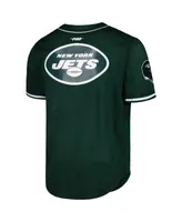 Men's Pro Standard Ahmad Sauce Gardner Green New York Jets Mesh Baseball Button-Up T-shirt