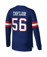 Men's Mitchell & Ness Lawrence Taylor Royal New York Giants Big and Tall Cut Sew Player Name Number Long Sleeve T-shirt