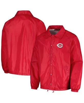 Men's Dunbrooke Red Cincinnati Reds Coach's Raglan Full-Snap Windbreaker Jacket