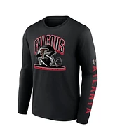 Men's Fanatics Black Atlanta Falcons Helmet Platform Long Sleeve T-shirt