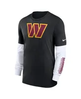 Men's Nike Heather Black Washington Commanders Slub Fashion Long Sleeve T-shirt