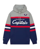 Men's Mitchell & Ness Navy, Gray Washington Capitals Head Coach Pullover Hoodie