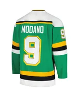 Men's Mitchell & Ness Mike Modano Kelly Green Minnesota North Stars 1989/90 Blue Line Player Jersey