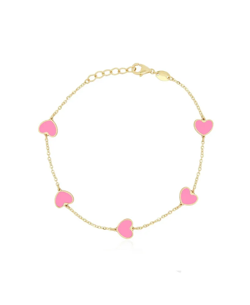 The Lovery Bubblegum Pink Heart Station Bracelet