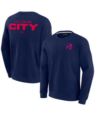 Men's and Women's Fanatics Signature Navy St. Louis City Sc Super Soft Fleece Crew Pullover Sweatshirt