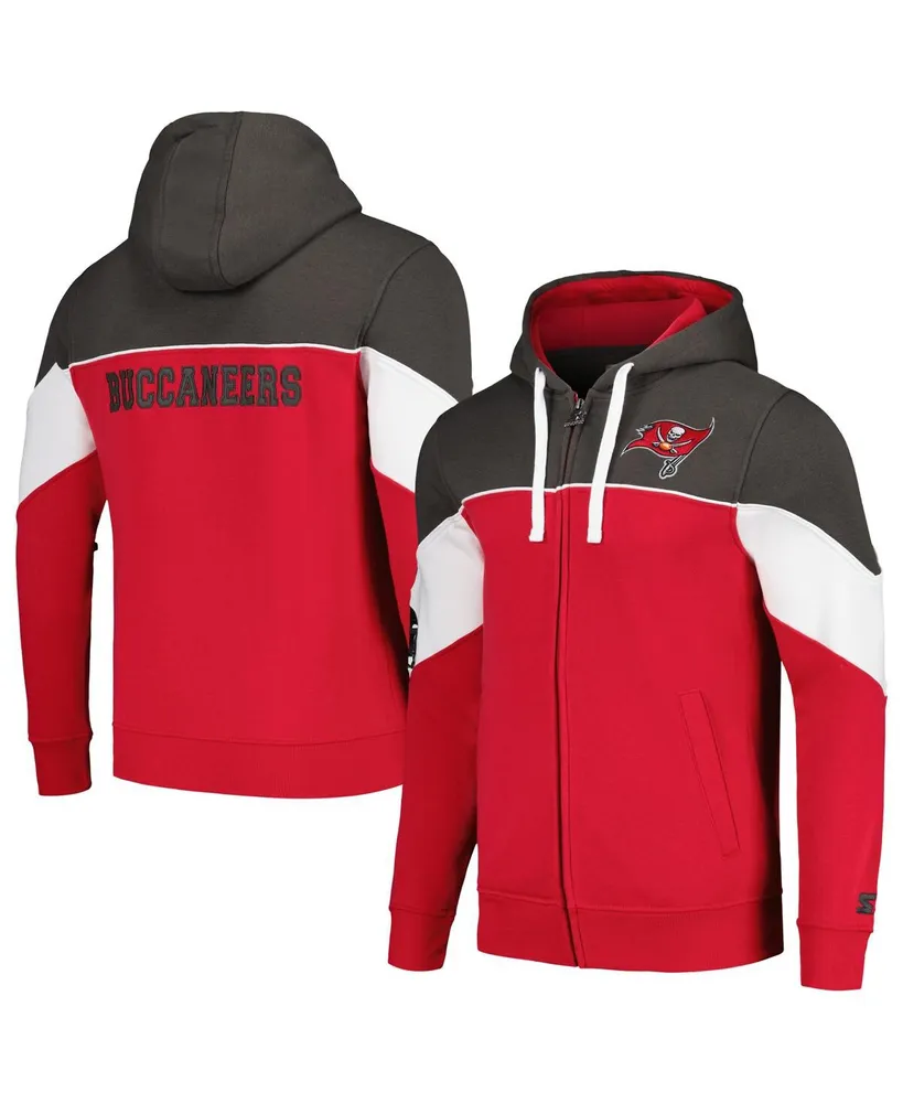 Men's Starter Red, Pewter Tampa Bay Buccaneers Running Back Full-Zip Hoodie