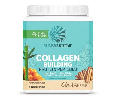 Sunwarrior Collagen Building Protein Peptides, Plant-Based Protein, Churro, Sunwarrior, 500gm