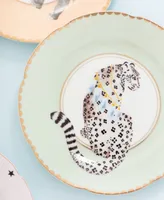 Yvonne Ellen Tiger, Leopard, Elephant, Parrot Tea Plates, Set of 4