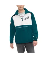 Men's Tommy Hilfiger Kelly Green, White Philadelphia Eagles Carter Half-Zip Hooded Top