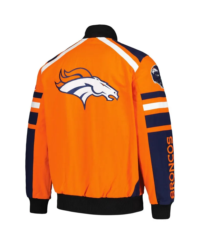 Men's G-iii Sports by Carl Banks Orange Denver Broncos Power Forward Racing Full-Snap Jacket