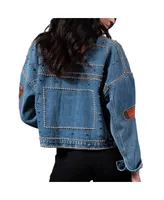 Women's G-iii 4Her by Carl Banks Cleveland Browns First Finish Medium Denim Full-Button Jacket