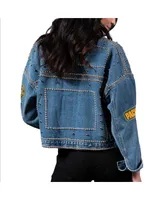 Women's G-iii 4Her by Carl Banks Green Bay Packers First Finish Medium Denim Full-Button Jacket