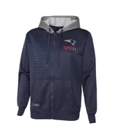 Men's Navy New England Patriots Combine Authentic Field Play Full-Zip Hoodie Sweatshirt