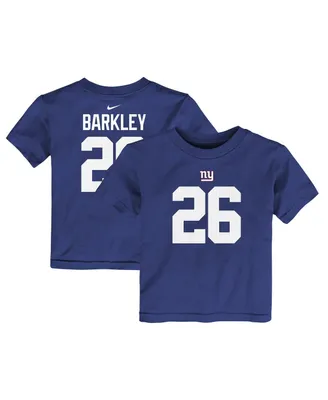 Toddler Boys and Girls Nike Saquon Barkley Royal New York Giants Player Name Number T-shirt