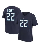 Big Boys Nike Derrick Henry Navy Tennessee Titans Player Name and Number T-shirt