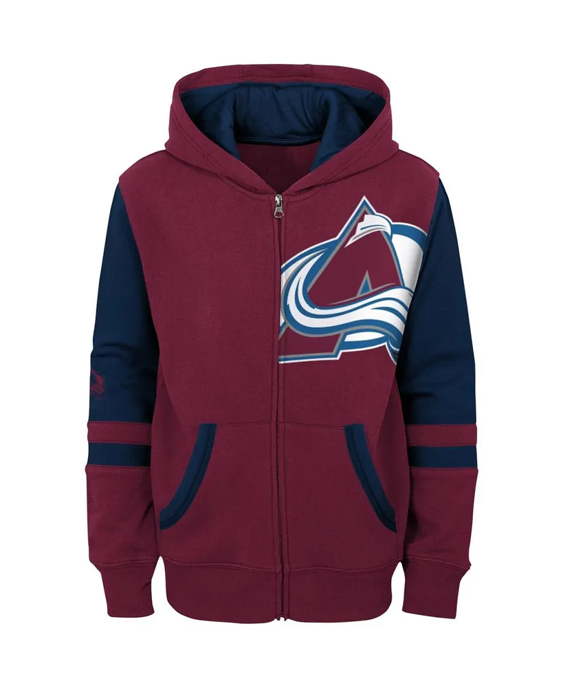 Preschool Boys and Girls Outerstuff Burgundy Colorado Avalanche Face Off Full Zip Hoodie