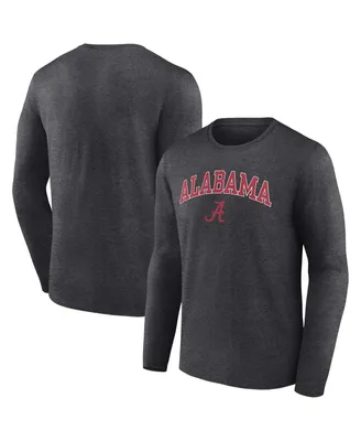 Men's Fanatics Heather Charcoal Alabama Crimson Tide Campus Long Sleeve T-shirt
