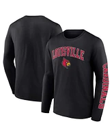 Men's Fanatics Louisville Cardinals Distressed Arch Over Logo Long Sleeve T-shirt