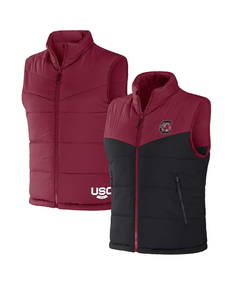 Men's Darius Rucker Collection by Fanatics Garnet, Black South Carolina Gamecocks Colorblocked Full-Zip Reversible Vest