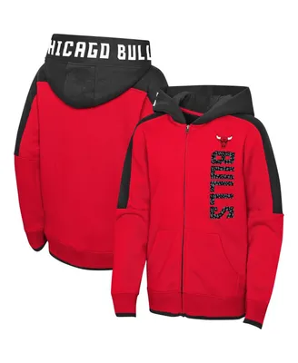 Preschool Boys and Girls Red Chicago Bulls Post-Up Full-Zip Hoodie