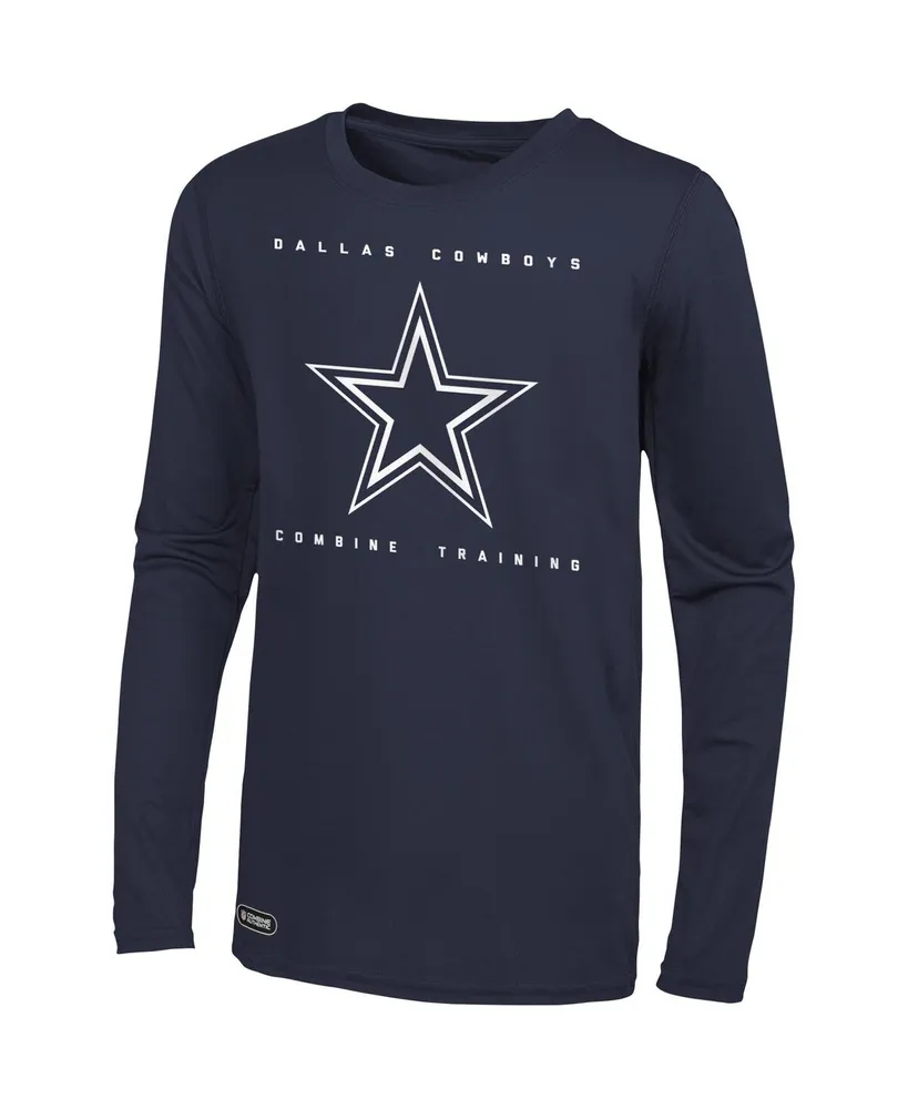 Men's Navy Dallas Cowboys Side Drill Long Sleeve T-shirt