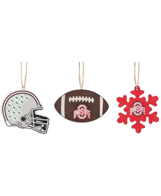 The Memory Company Ohio State Buckeyes Three-Pack Helmet, Football and Snowflake Ornament Set