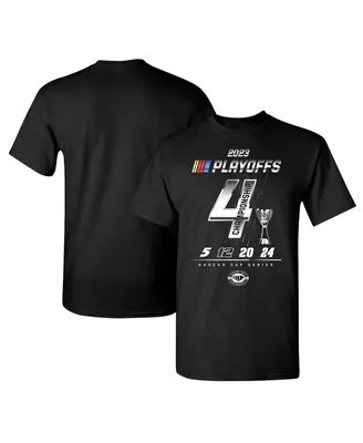 Men's Checkered Flag Sports Heather Charcoal 2023 Nascar Cup Series Playoffs Championship Four T-shirt