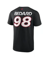 Men's Fanatics Connor Bedard Black Chicago Blackhawks Authentic Pro Prime Name and Number T-shirt