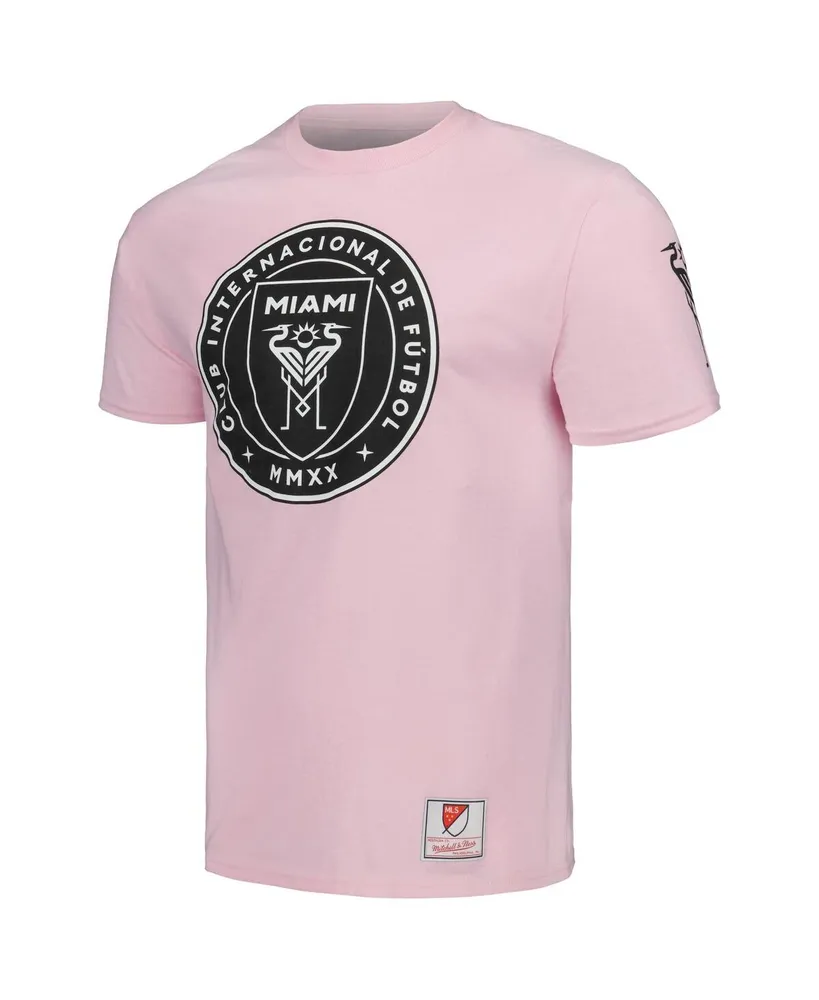 Men's Mitchell & Ness Pink Inter Miami Cf Team Trio Lockup T-shirt