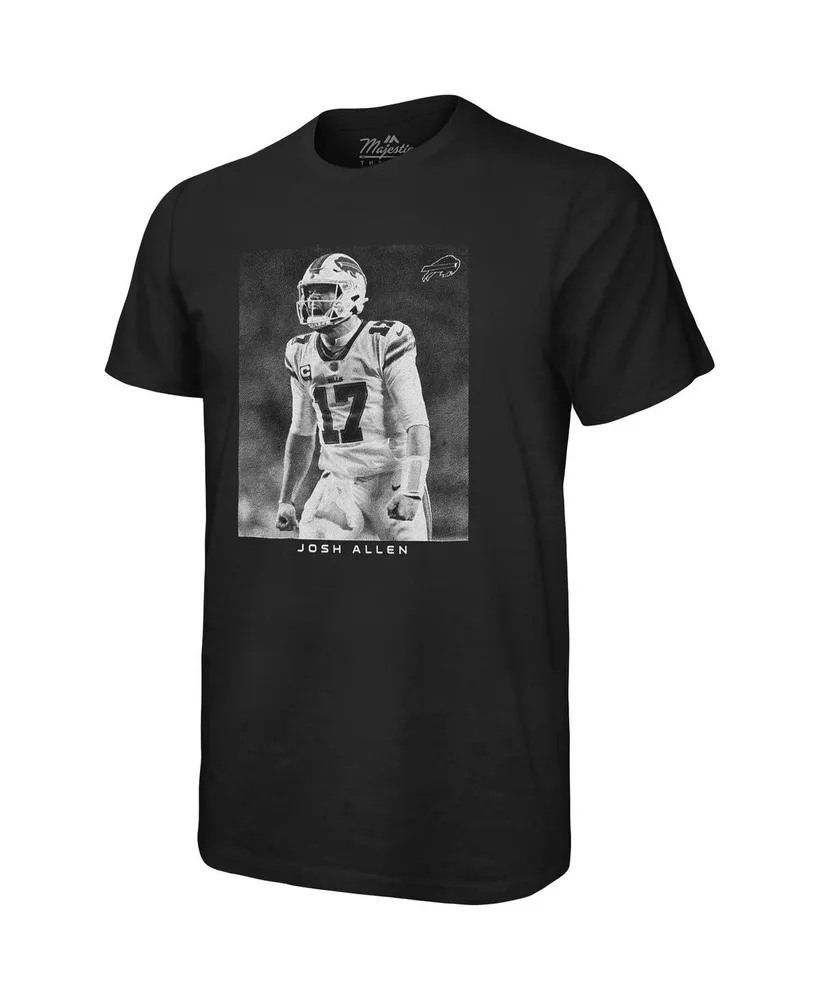 Men's Majestic Threads Josh Allen Black Buffalo Bills Oversized Player Image T-shirt