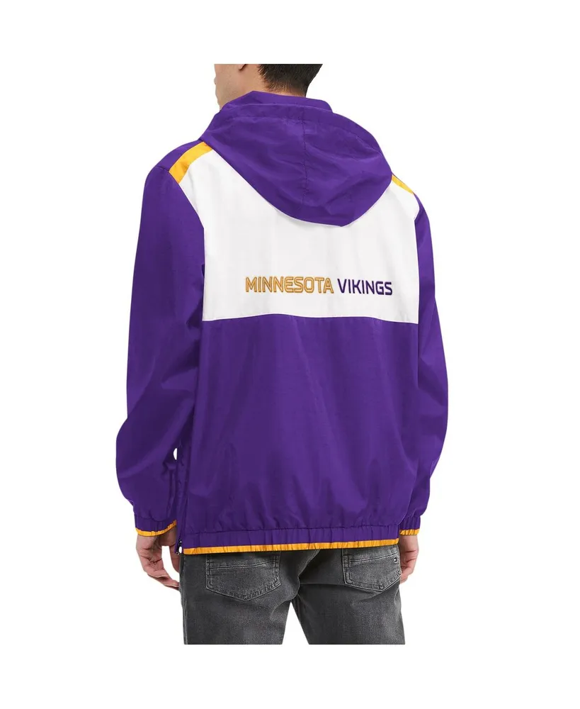 Men's Tommy Hilfiger Purple, White Minnesota Vikings Carter Half-Zip Hooded Top