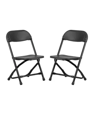 2 Pack Kids Plastic Folding Chair Daycare Home School Furniture