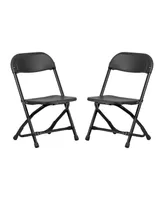 2 Pack Kids Plastic Folding Chair Daycare Home School Furniture