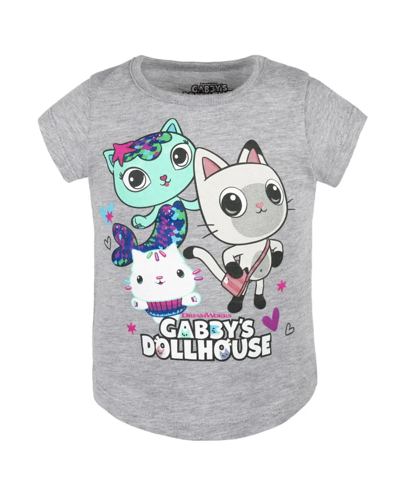 DreamWorks Gabby's Dollhouse Pandy Paws Girls 3 Pack T-Shirts Toddler| Child