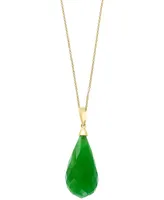 Effy Dyed Jade Fancy-Cut Briolette 18" Pendant Necklace in 14k Gold