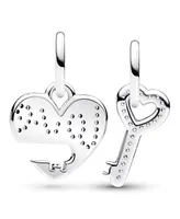 Pandora Sterling Silver Love Heart and Key Splittable Charm