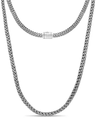 Dragon Bone Oval 5mm Chain Necklace in Sterling Silver