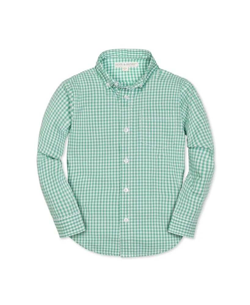 Hope & Henry Boys Organic Poplin Long Sleeve Button Down Shirt