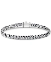 Devata Dragon Bone Oval 5mm Chain Bracelet Sterling Silver