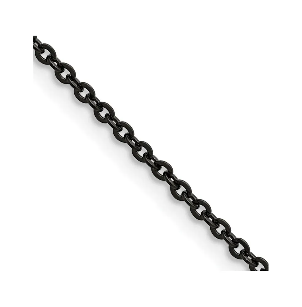 Chisel Black Ip-plated 2.3mm Cable Chain Necklace