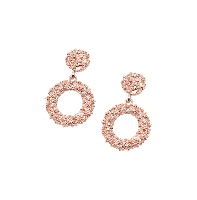 Sohi Women's Gold Textured Circular Drop Earrings