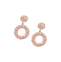 Sohi Women's Gold Textured Circular Drop Earrings