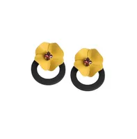 Sohi Women's Circular Flora Drop Earrings